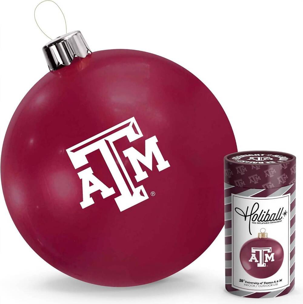NEW HOLIBALL texas a&m university inflatable ornament in red